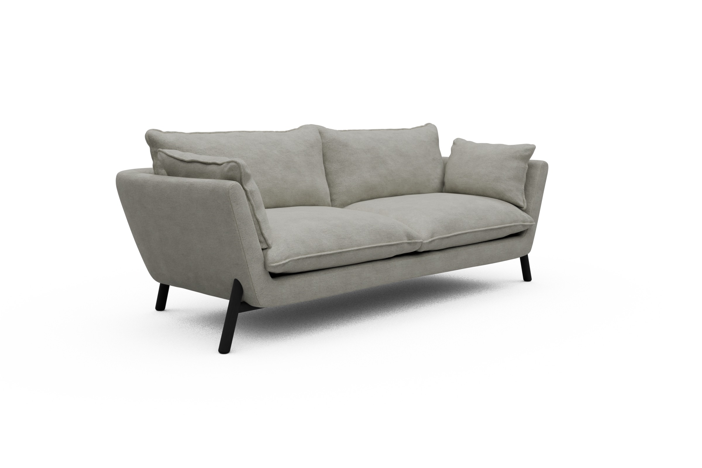 Sofa Emil PREMIUM 3-Sitzer Beinfarbe Eiche Schwarz Carreno-Moon-Stone-White