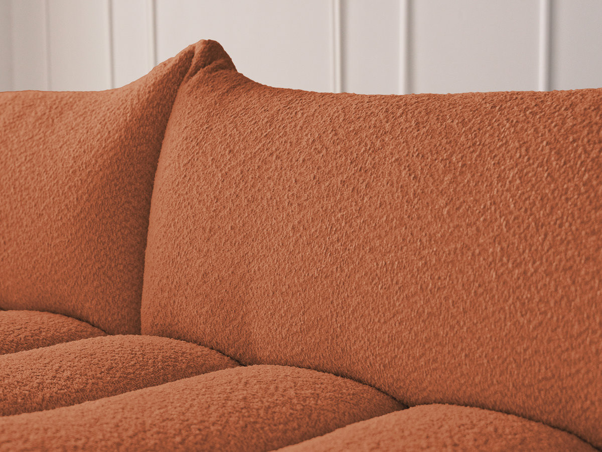 Bobochic Azra Ecksofa 319 × 178 cm Bouclé-Stoff Orange Ecke links