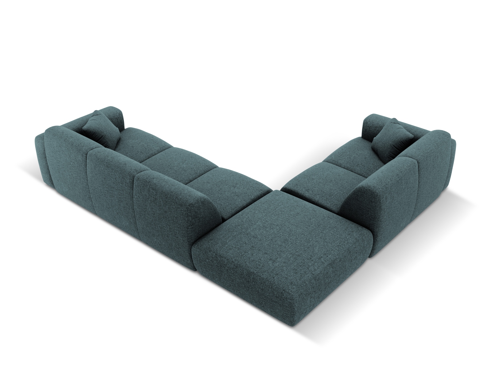 Cosmopolitan Design Ecksofa Nolio 4-Sitzer offen Chenille Haga Petrol Links