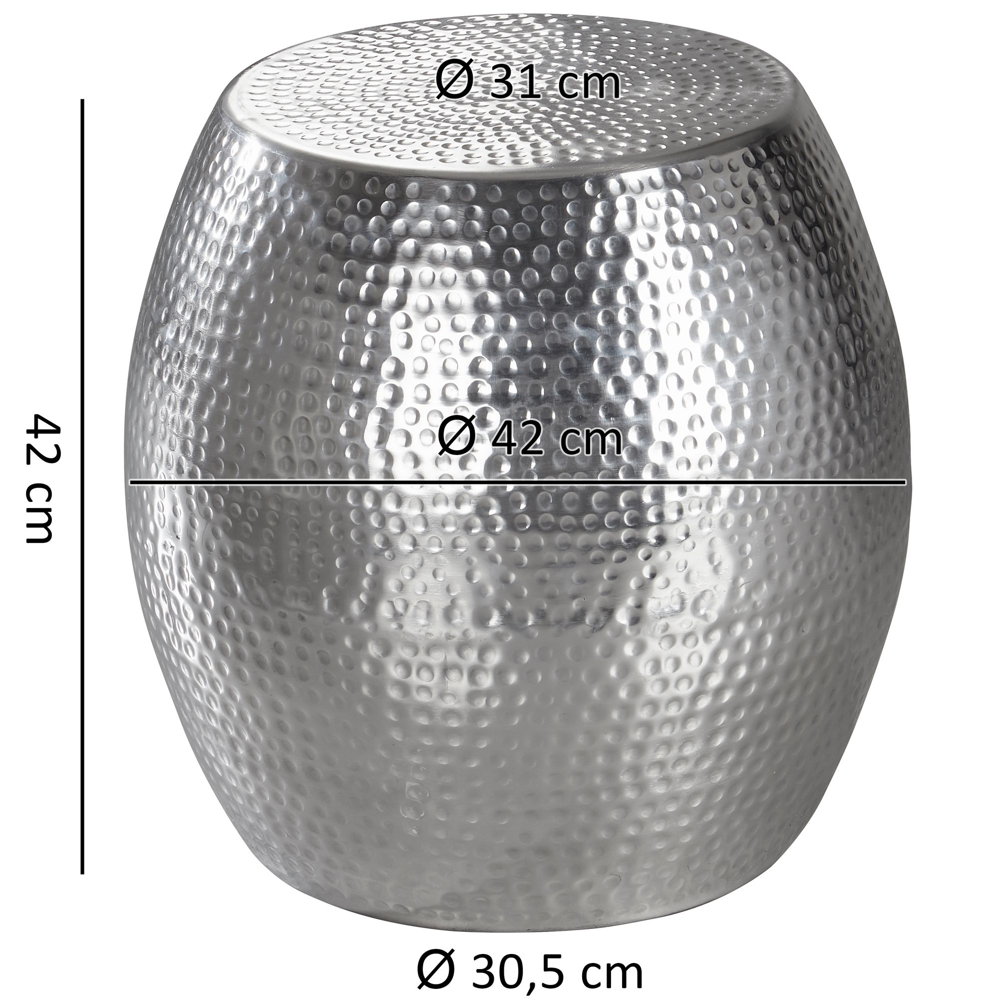 Beistelltisch Farsund Aluminium Silber Ø 42 cm