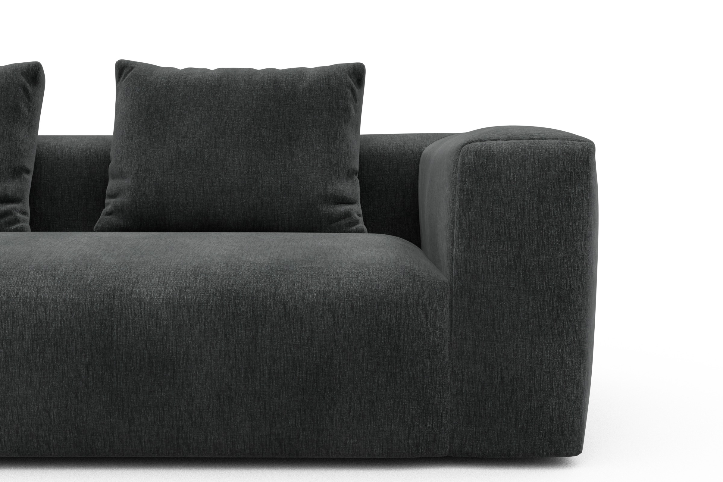 Ecksofa Fred 2x 2,5-Sitzer links offen Smooth-Deep-Warm-Grey