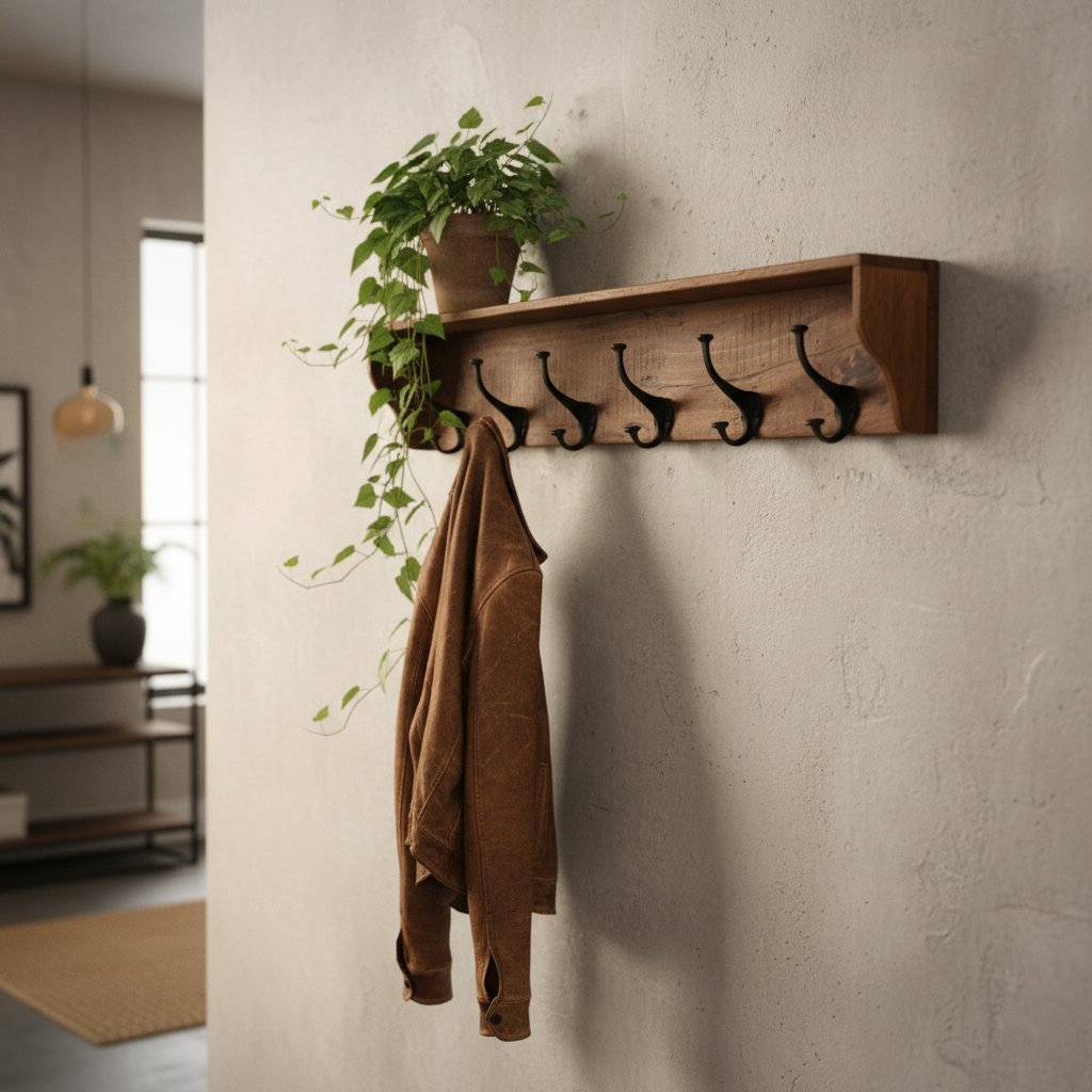 Raw Materials Wandgarderobe Factory Recyclingholz 5 Haken