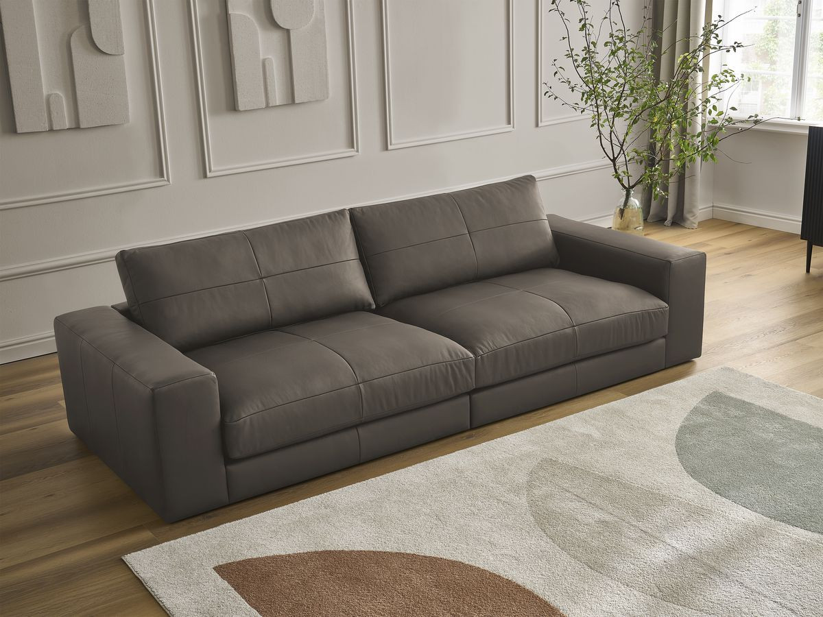 Bobochic Leonard Sofa 3-Sitzer 274 × 109 cm Leder Braun