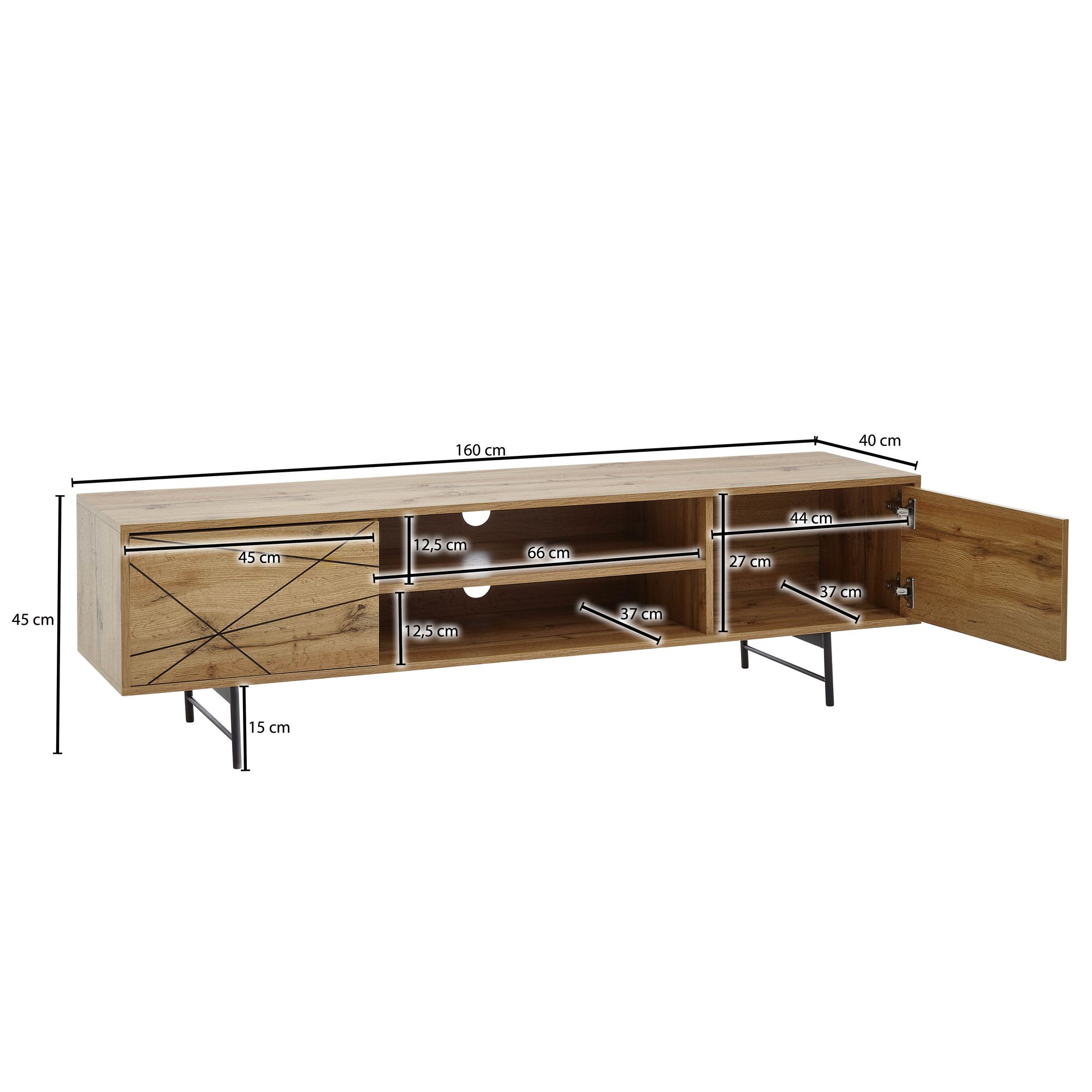 TV-Board Anholt Braun 160 × 40 × 45 cm