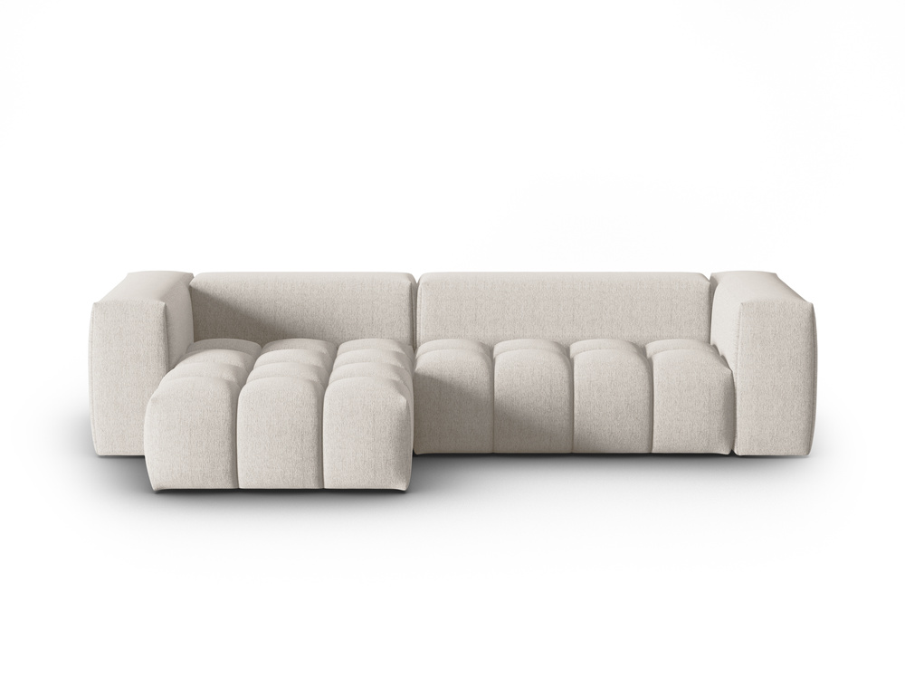 Cosmopolitan Design Ecksofa Verona 3-Sitzer Strukturierter Stoff Sorella Beige Links