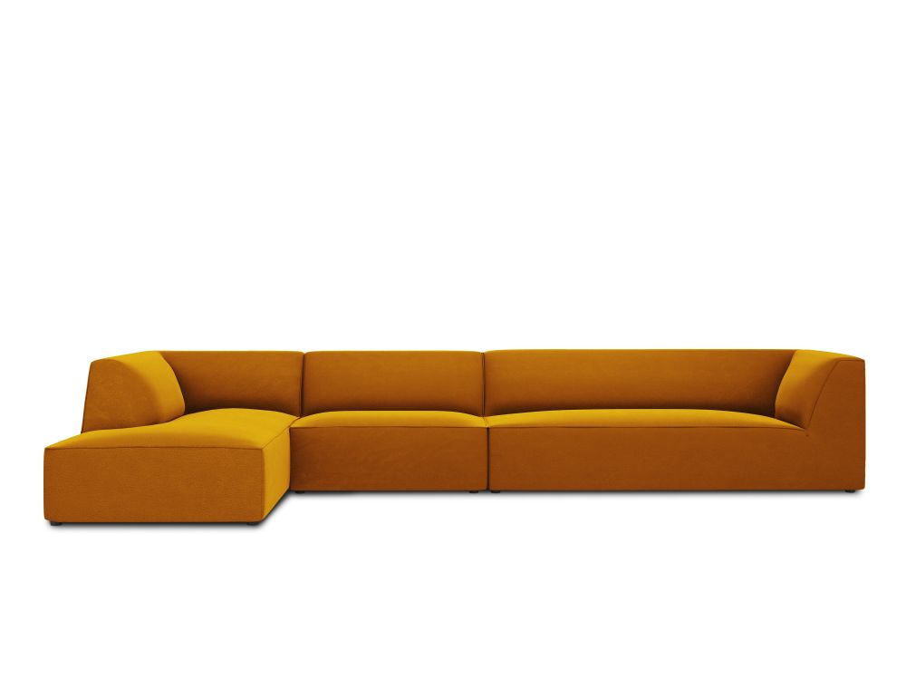 Cosmopolitan Design Ecksofa Siena 5-Sitzer Samt Salvador Gelb Links