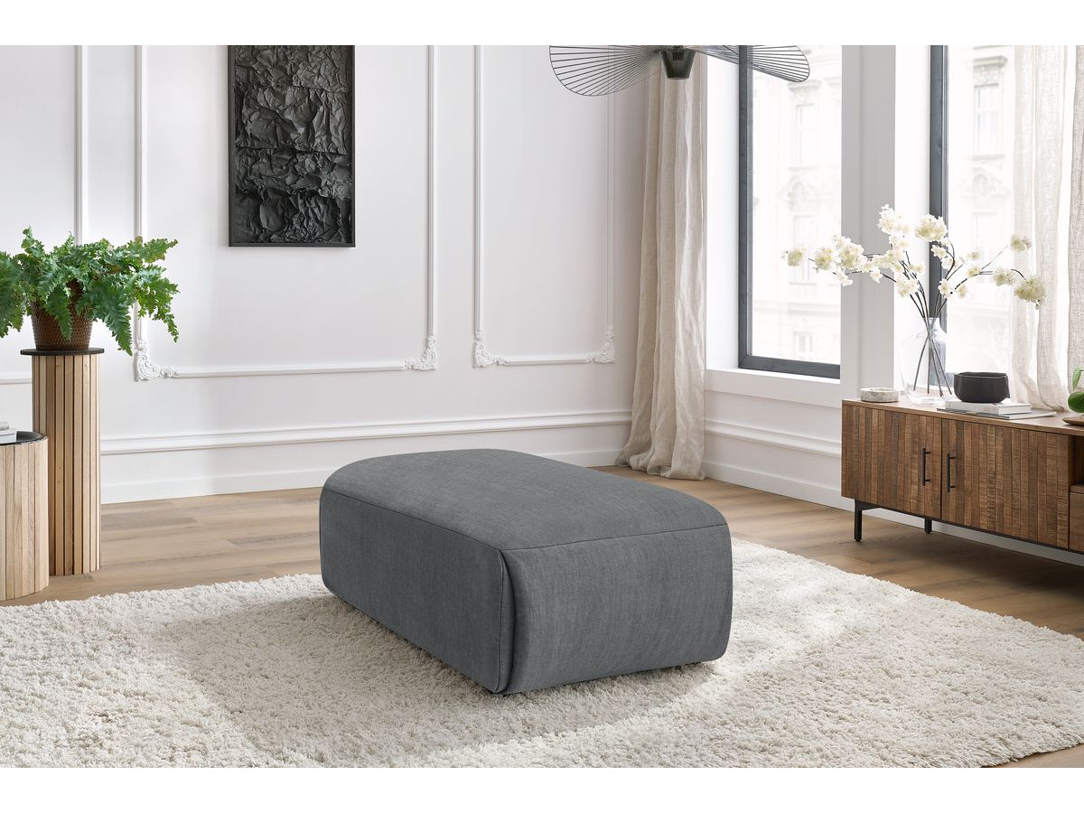 Bobochic Jeanne Pouf 66 × 117 cm Samt Dunkelgrau
