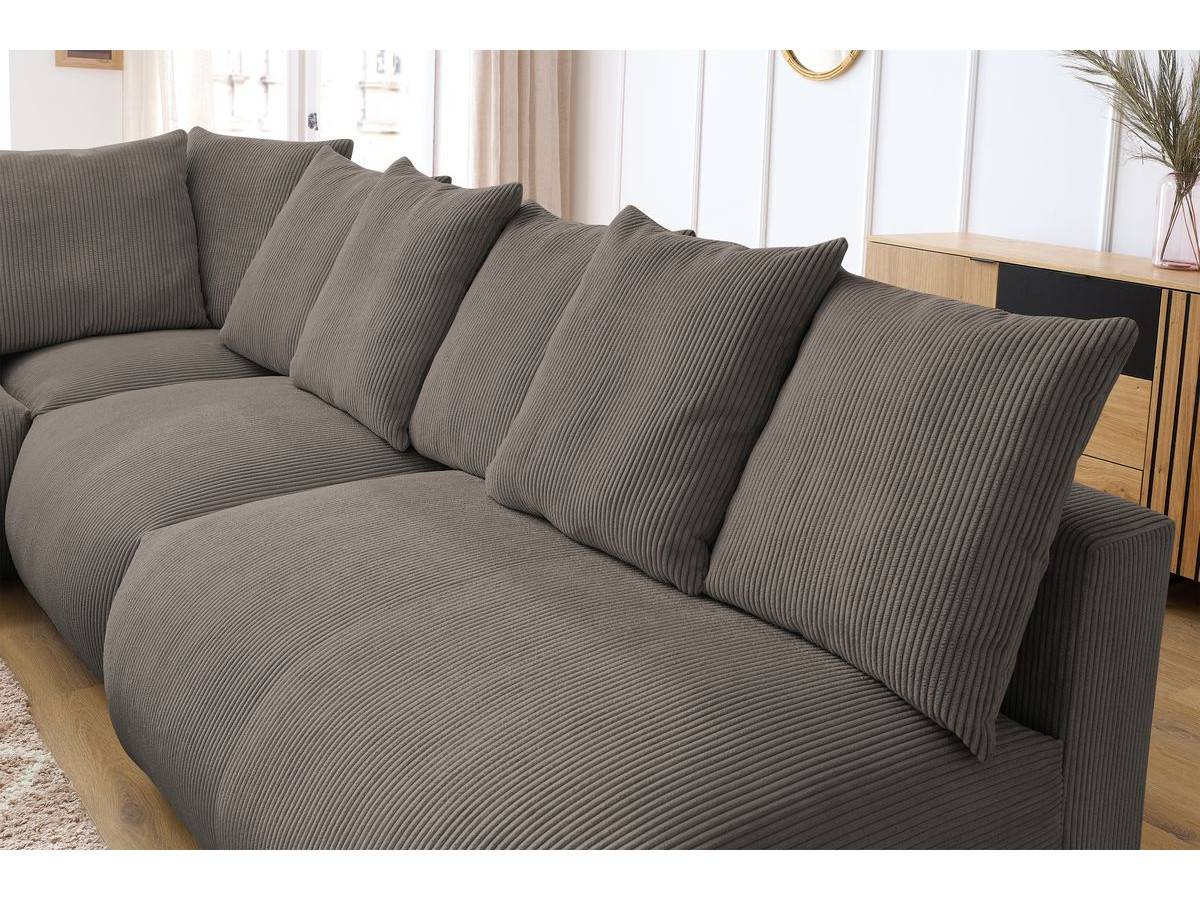Bobochic Voltaire Ecksofa 322 × 268 cm Cordsamt Taupe Ecke links