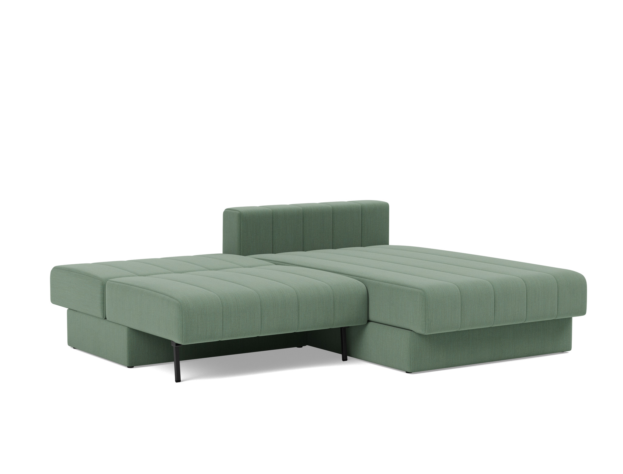 Schlafsofa Akello mit Chaiselongue Flachgewebe Elegance 518-Green
