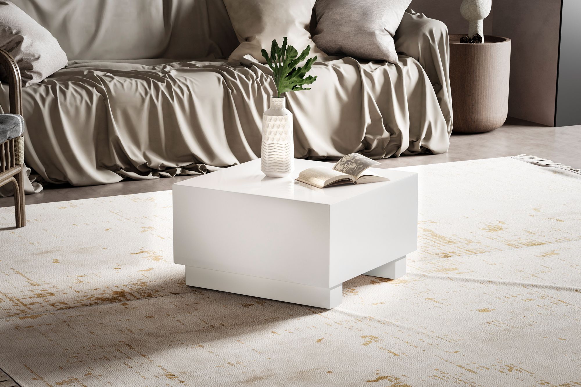 Couchtisch Alsen Weiß 60 × 60 × 35 cm