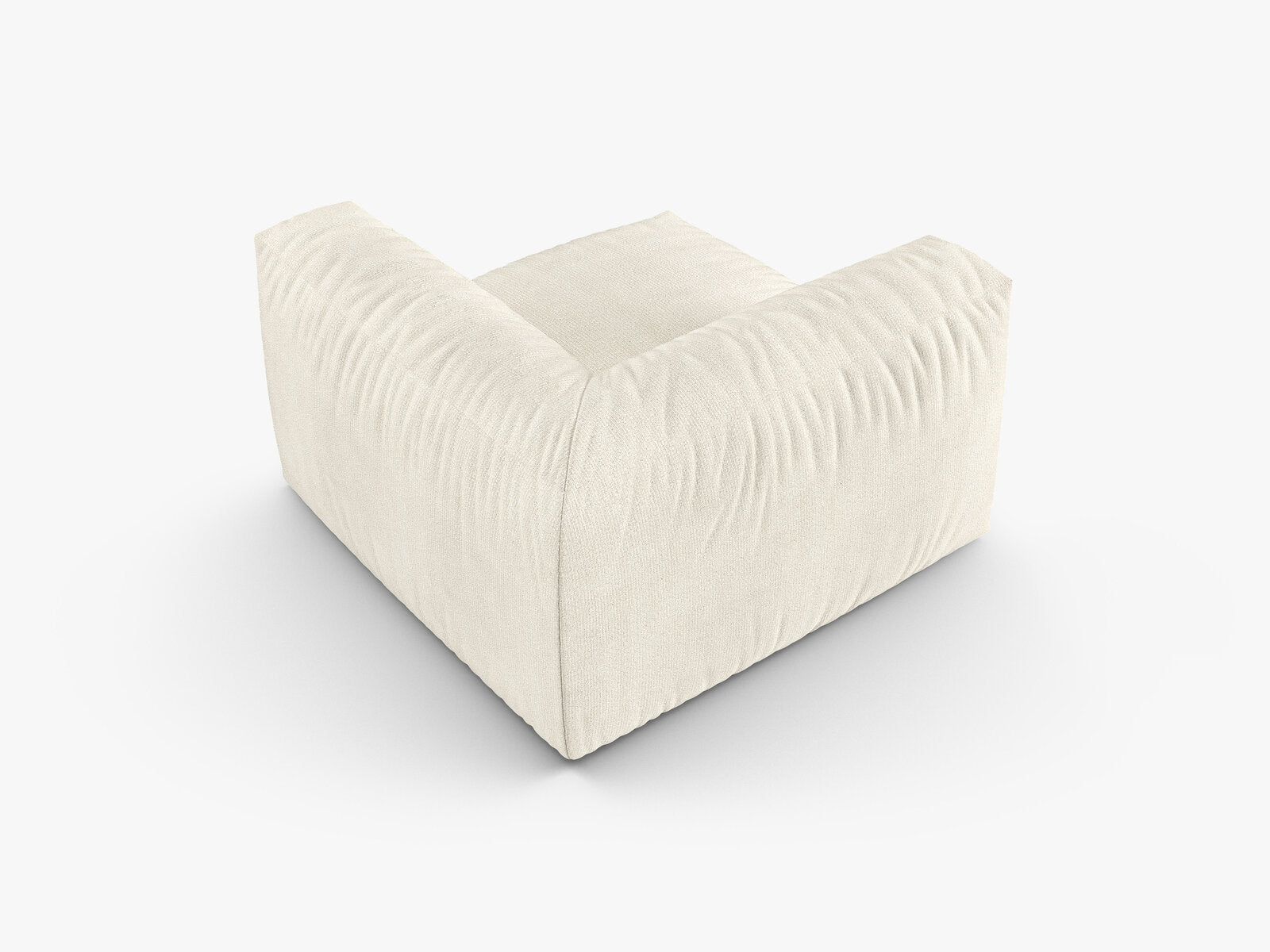 Micadoni symmetrisches Eckmodul Martina 1-Sitzer 90cm Sitztiefe Boucle Monet Elfenbein