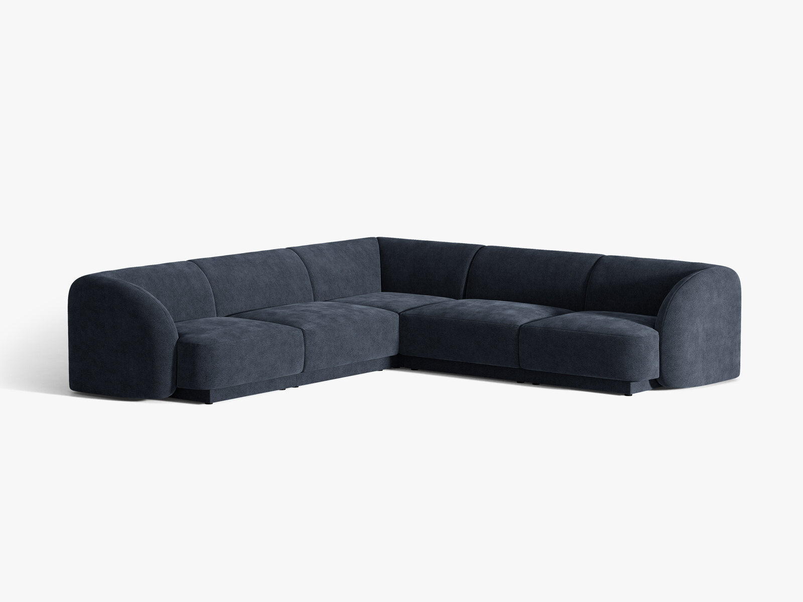 Micadoni 5-Sitzer Symmetrisches Ecksofa Miley Chenille Eden Marineblau