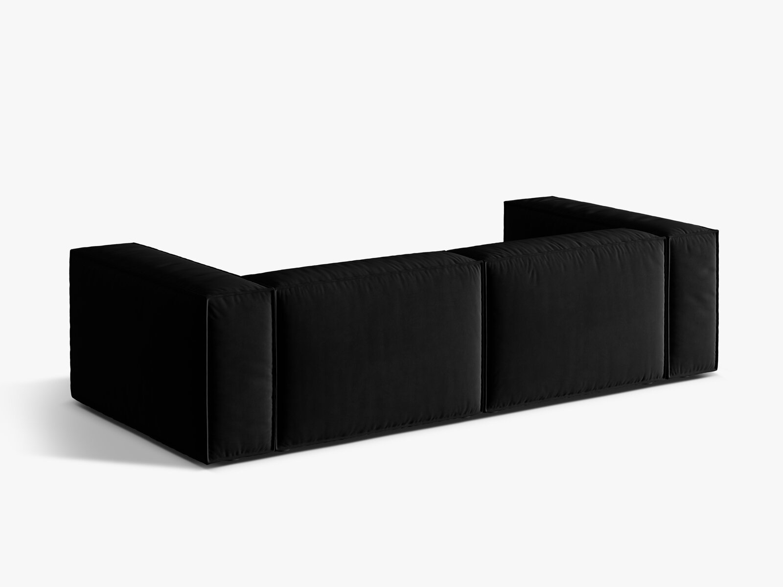 Micadoni Sofa Nuria 4-Sitzer Samt Schwarz