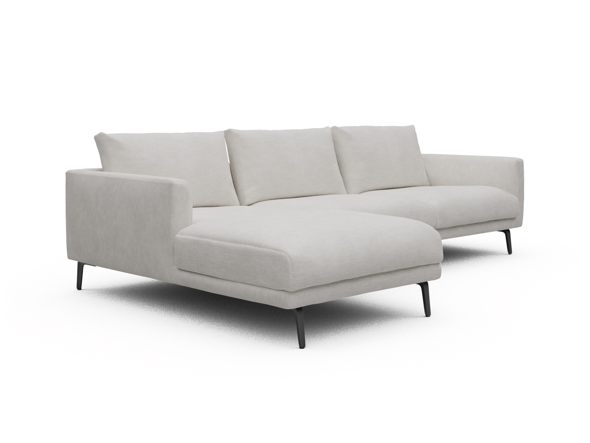Skandi Home Ecksofa Karl Chaiselongue links mit 2,5-Sitzer Vivus-Dusty-Off-White moebelfaktor