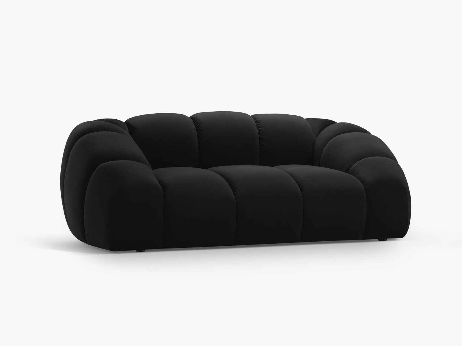 Micadoni Sofa Diana 2-Sitzer Samt Schwarz