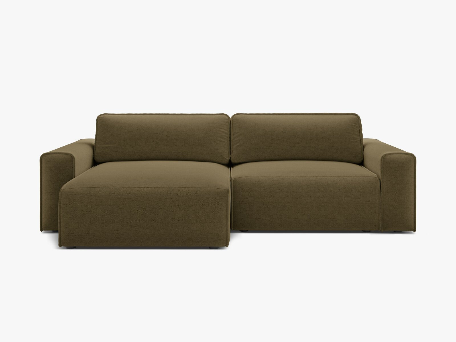 Micadoni Ecksofa Victor 3-Sitzer mit Schlaffunktion Links Strukturierter Stoff Grün