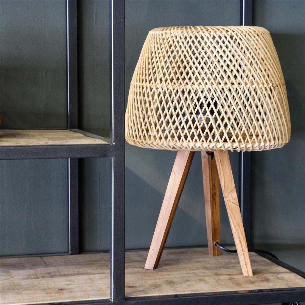 Raw Materials Tischleuchte Maze Rattan/Holz