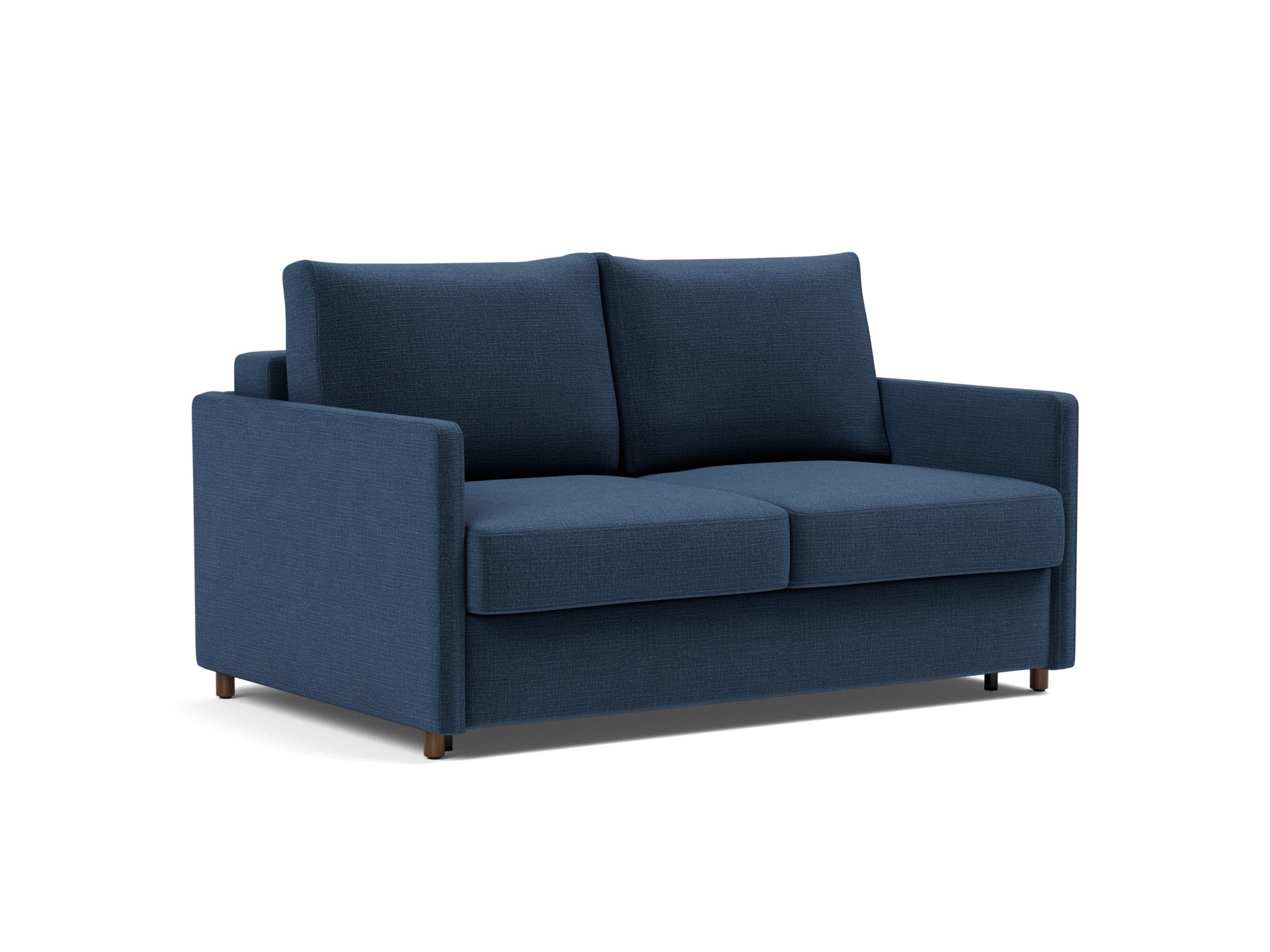 Schlafsofa Neah mit Slim-Armlehnen 140 Chenille Esina 414-Indigo-Blue