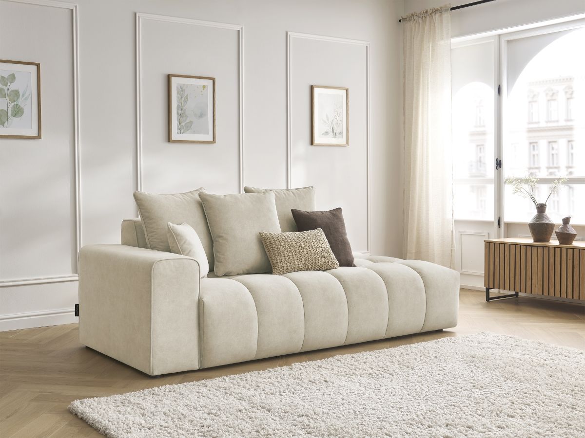 Bobochic Mont-blanc Sofa 4-Sitzer Samt Beige Armlehne links