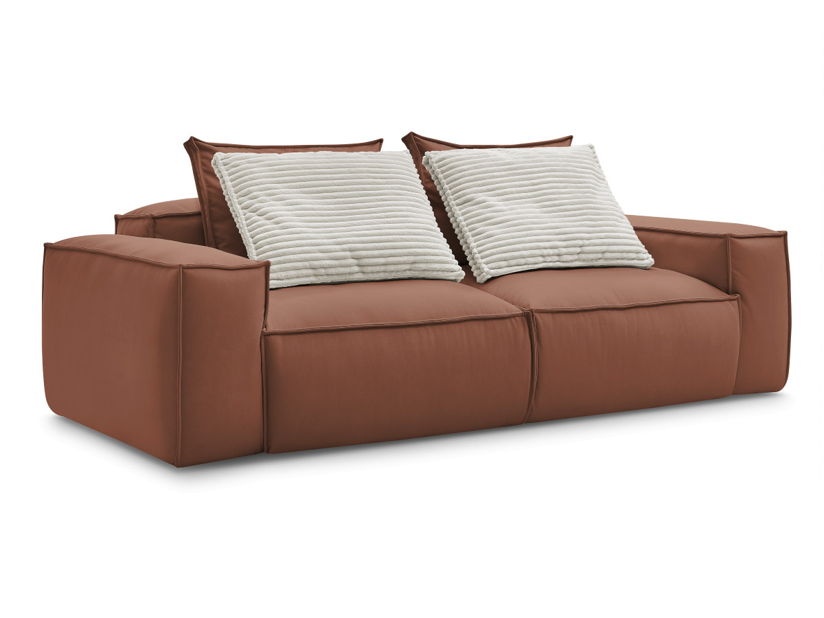 Bobochic Boheme Sofa 3-Sitzer Kunstleder Dunkelbraun