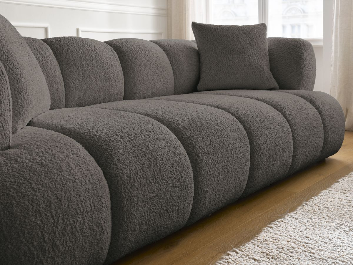 Bobochic Pamira Sofa 3-Sitzer Bouclé-Stoff Braun