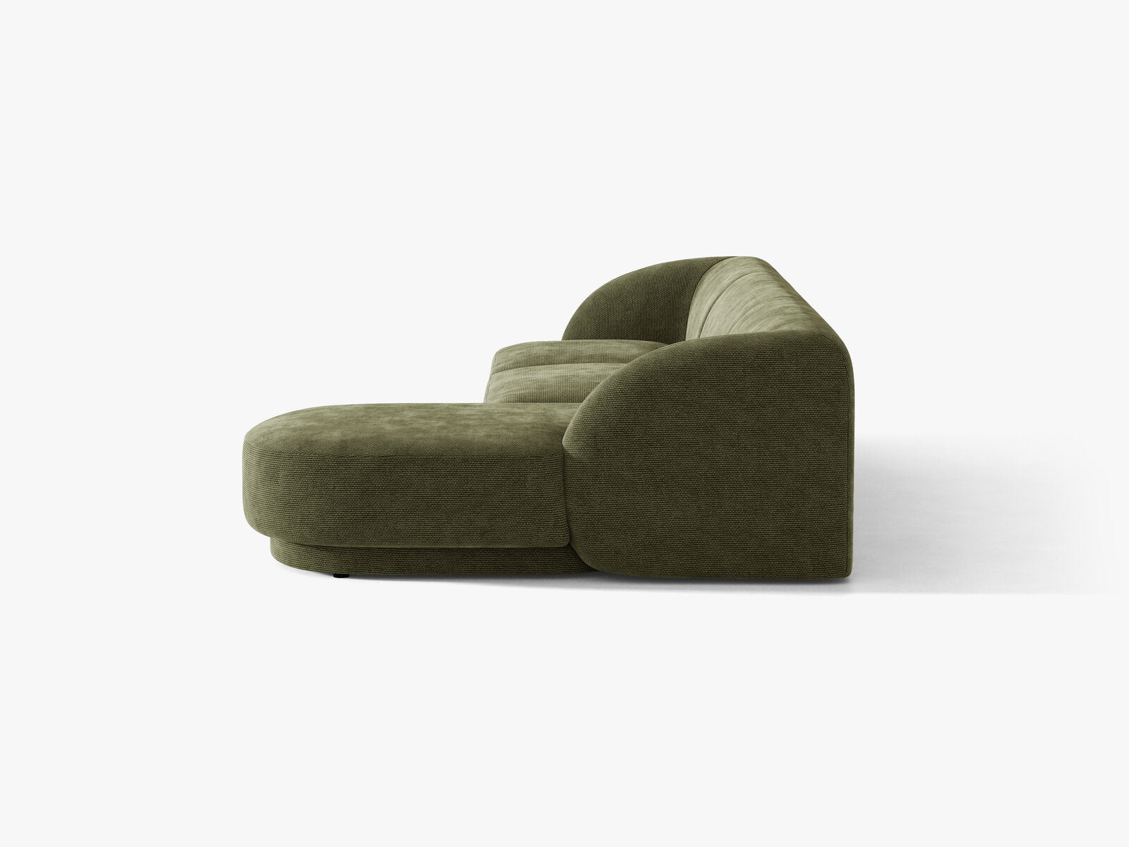 Micadoni Ecksofa Miley 4-Sitzer Rechts Chenille Eden Grün