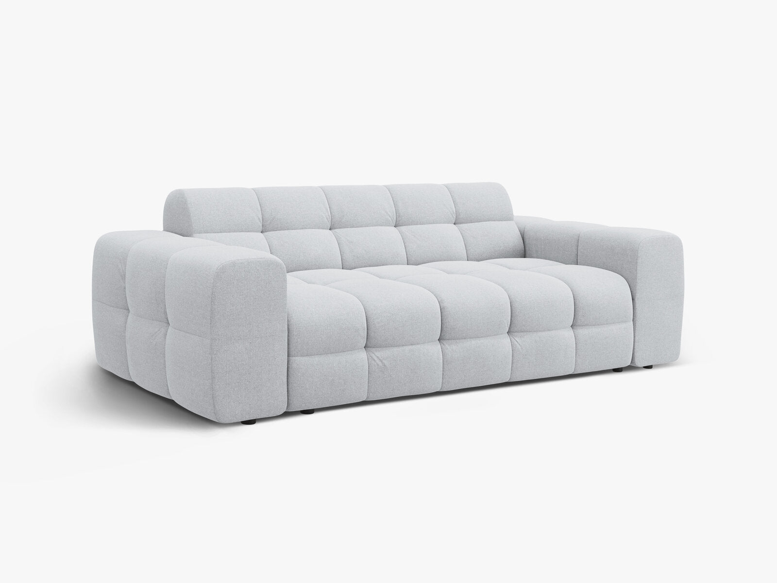Micadoni Sofa Kendal 3-Sitzer Strukturierter Stoff Hellgrau