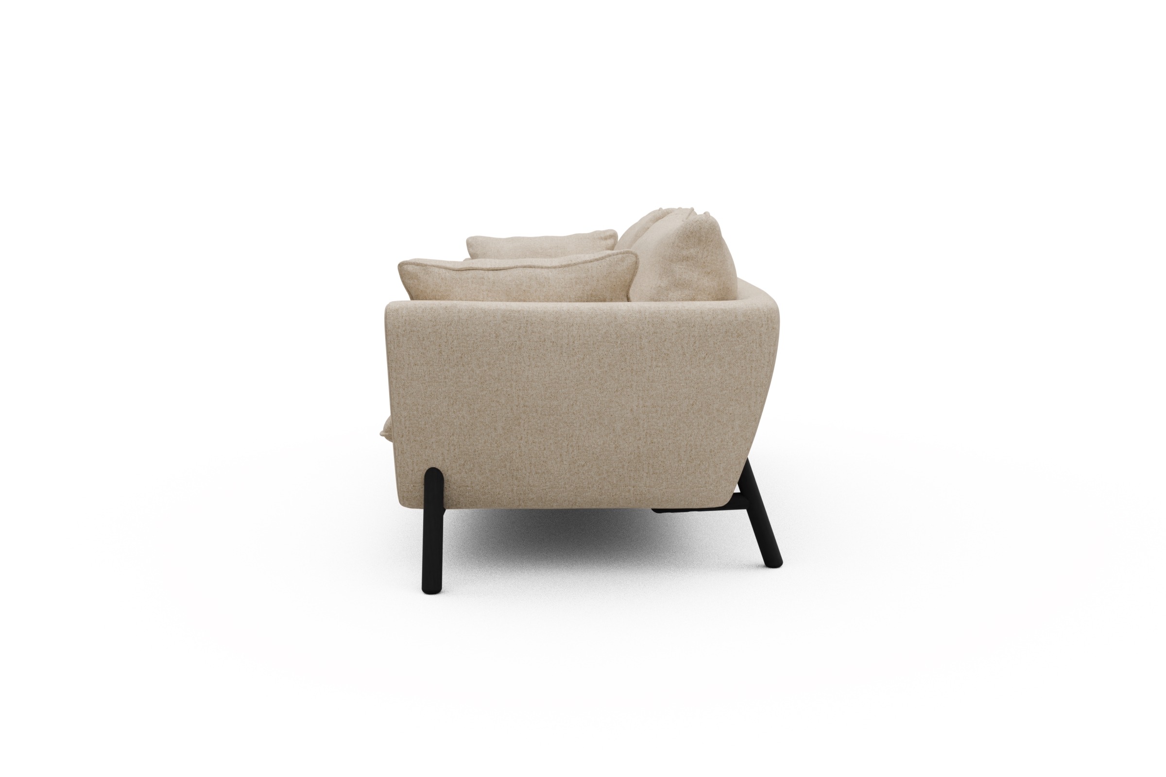 Sofa Emil PREMIUM 3-Sitzer Beinfarbe Eiche Schwarz Casone-Natural-Beige