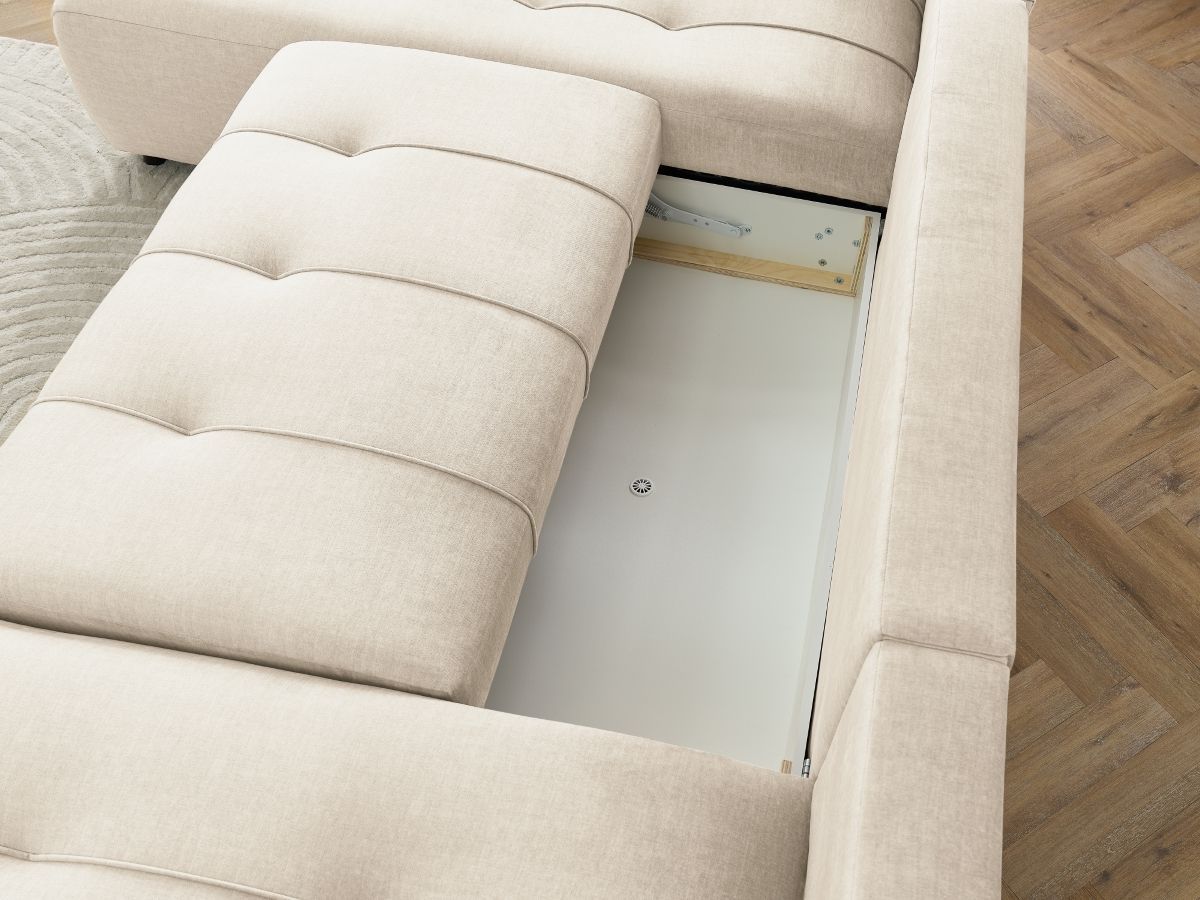 Bobochic Arsene Wohnlandschaft Samt Beige Ecke rechts