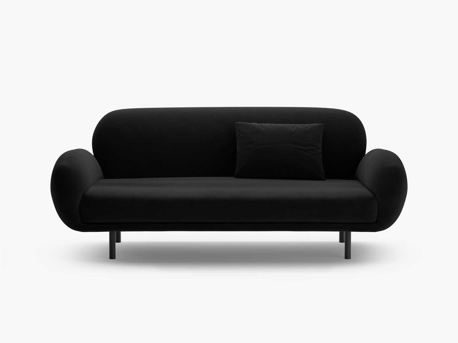 Micadoni Sofa Poppy 2-Sitzer große Version Samt Casino Schwarz
