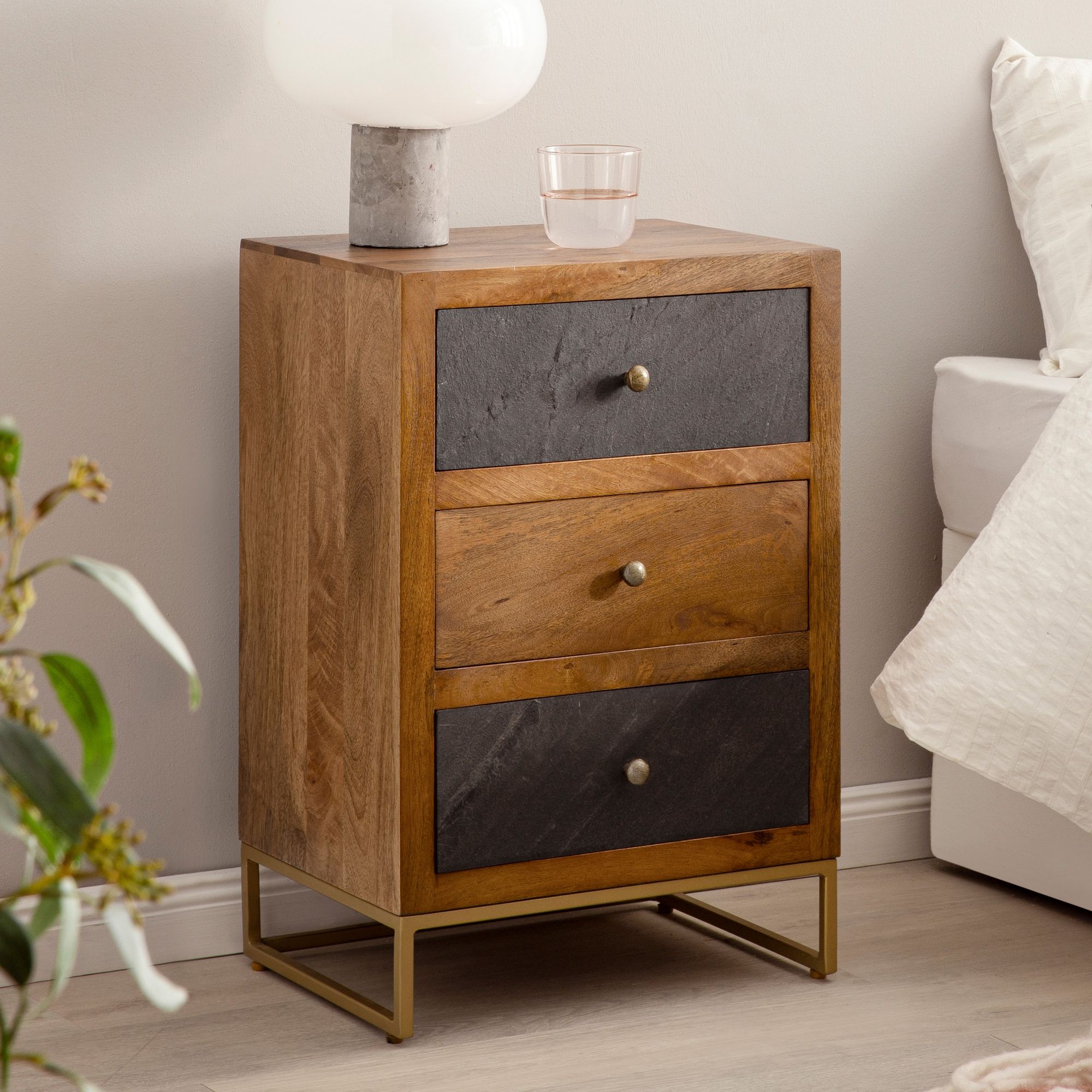 Nachttisch Blomvag Massivholz Braun 40 × 30 × 60 cm