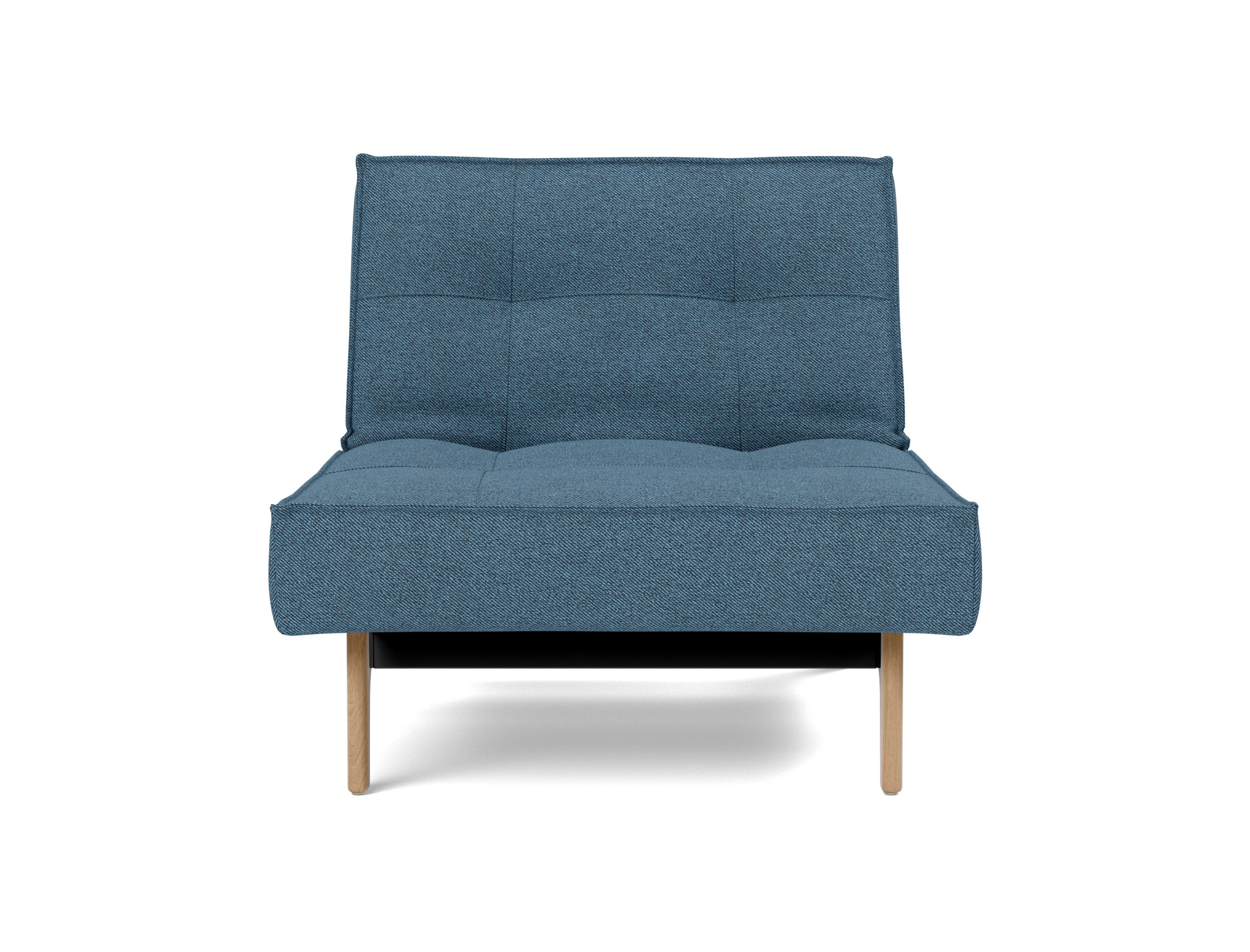 Sessel Splitback Strukturierter Stoff Weda 302-Weda-Blue Beine Eiche