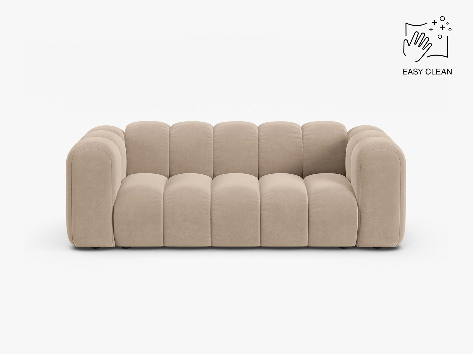 Micadoni Sofa Lupine 2-Sitzer Samt Venus Beige