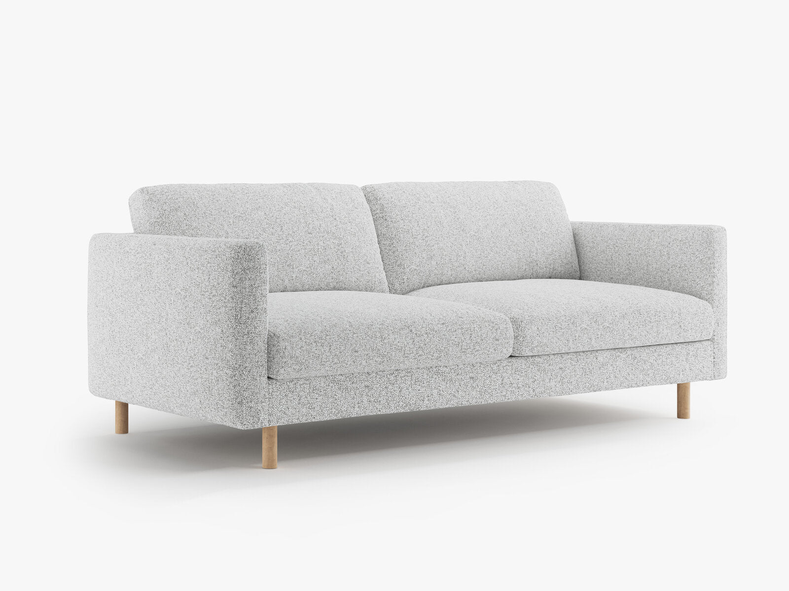Micadoni Sofa Eden 3-Sitzer Strukturierter Stoff Hellgrau Melange