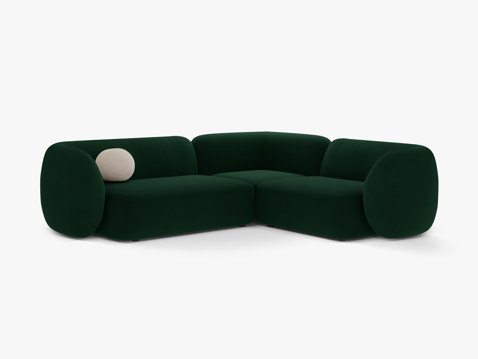 Micadoni Ecksofa Kate 4-Sitzer Rechts Samt Salvador Flaschengrün