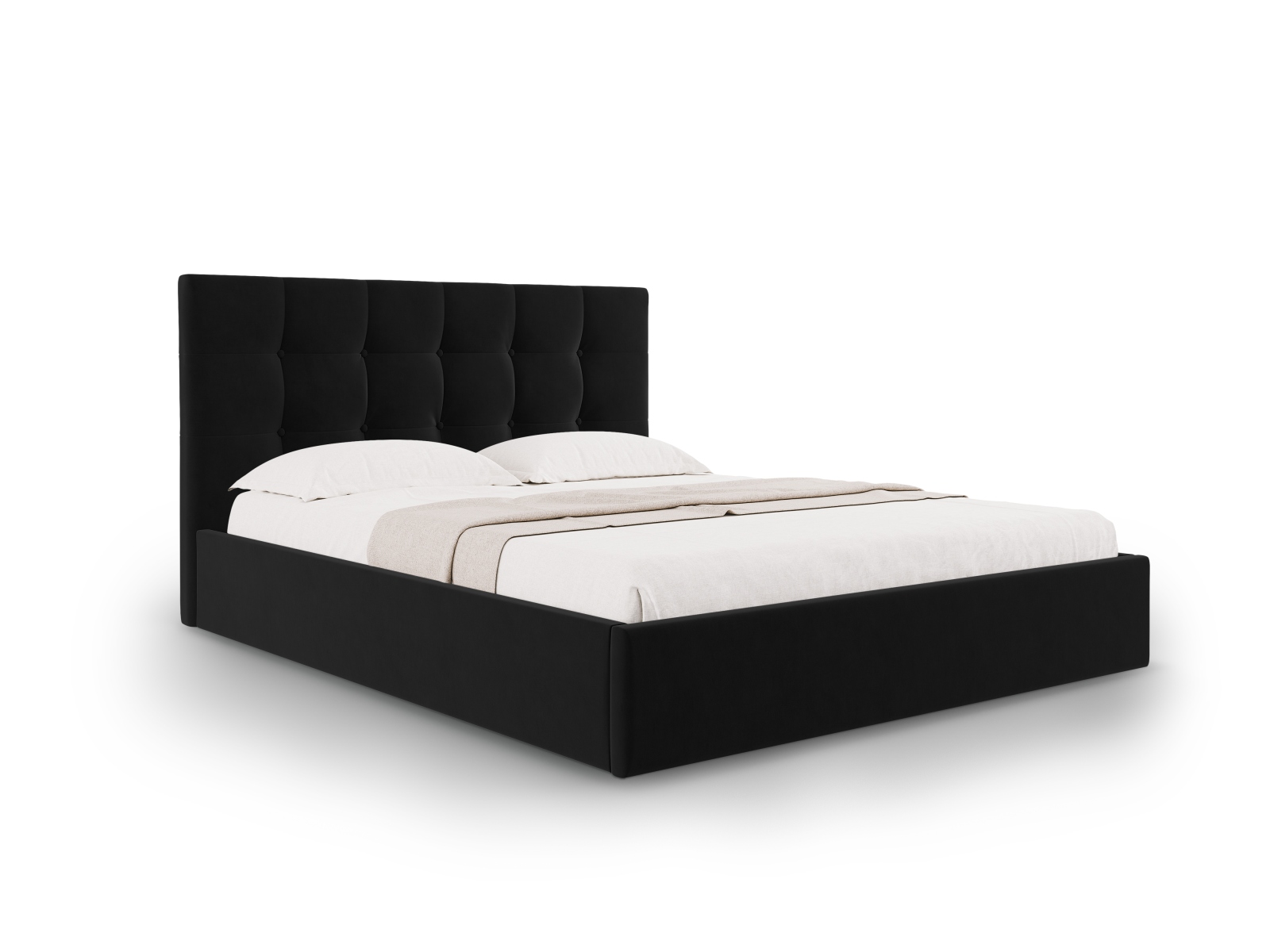 Micadoni Bett Phaedra Samt Matt Velvet Schwarz 140x200