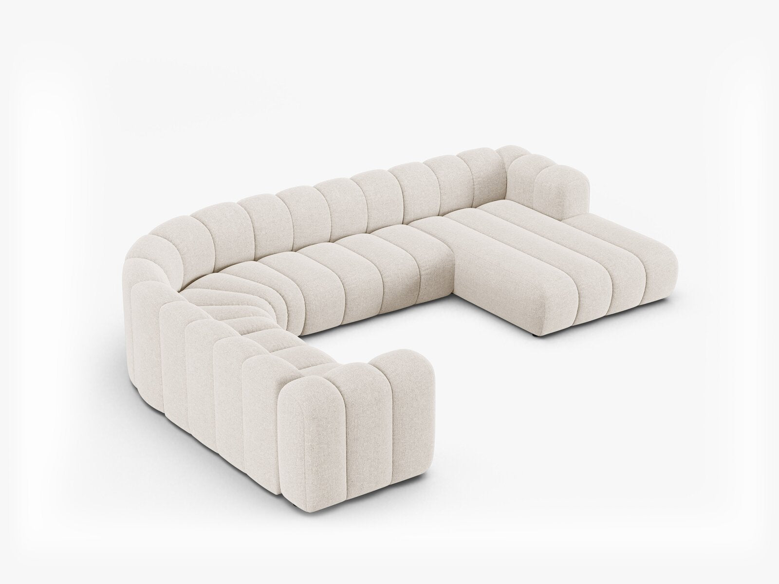 Micadoni Modulares Panorama Ecksofa Lupine 6-Sitzer Links Chenille Eden Helles Beige