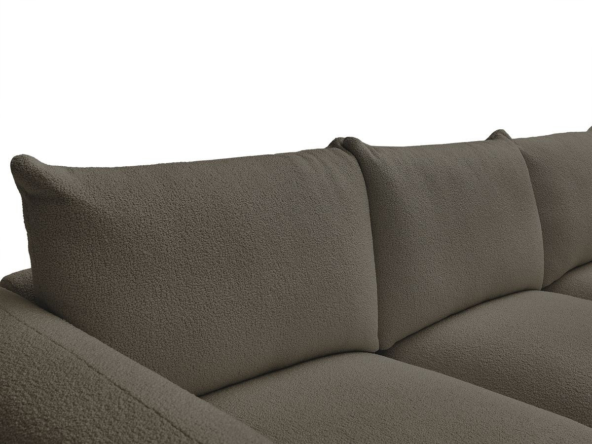 Bobochic Ernest Sofa 3-Sitzer mit Pouf 266 × 106 cm Bouclé-Stoff Braun
