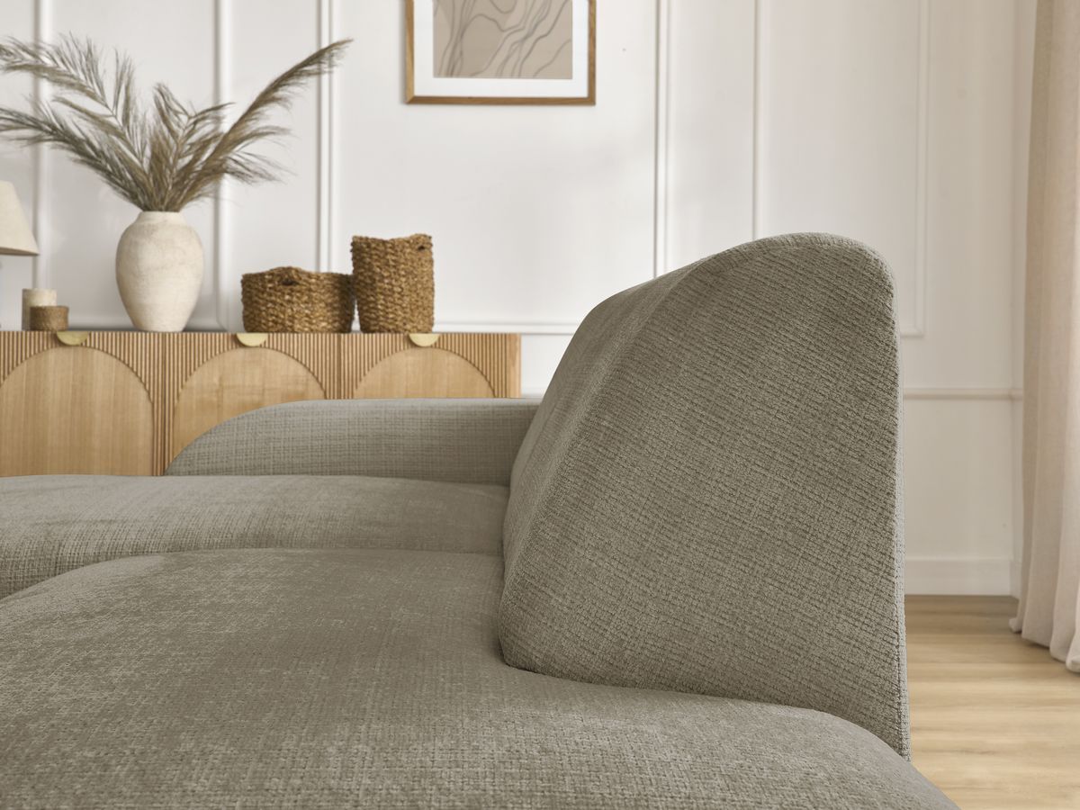 Bobochic Sirius Ecksofa 300 × 170 cm Strukturstoff Taupe Ecke links