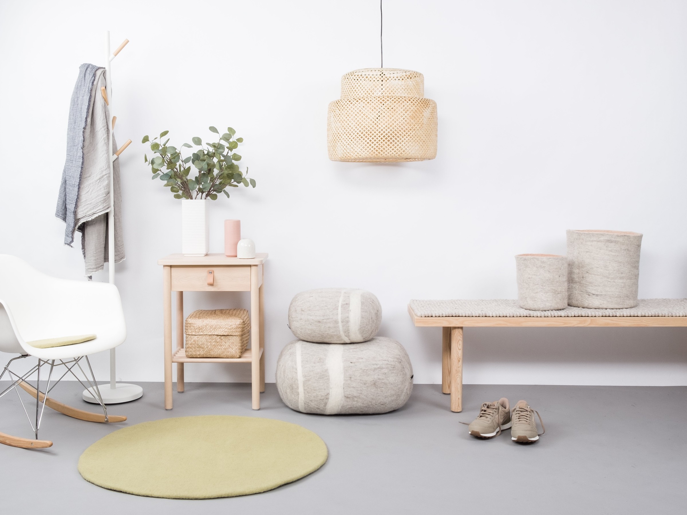 myfelt Pitt Filzteppich Hellgrün rund Ø 50 cm
