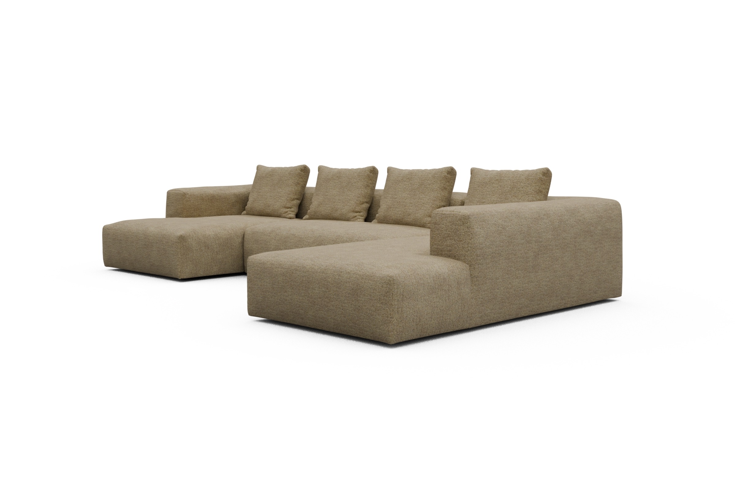Wohnlandschaft Fred Relax-Ecke rechts mit 2-Sitzer und Chaiselongue links Carreno-Silician-Yellow