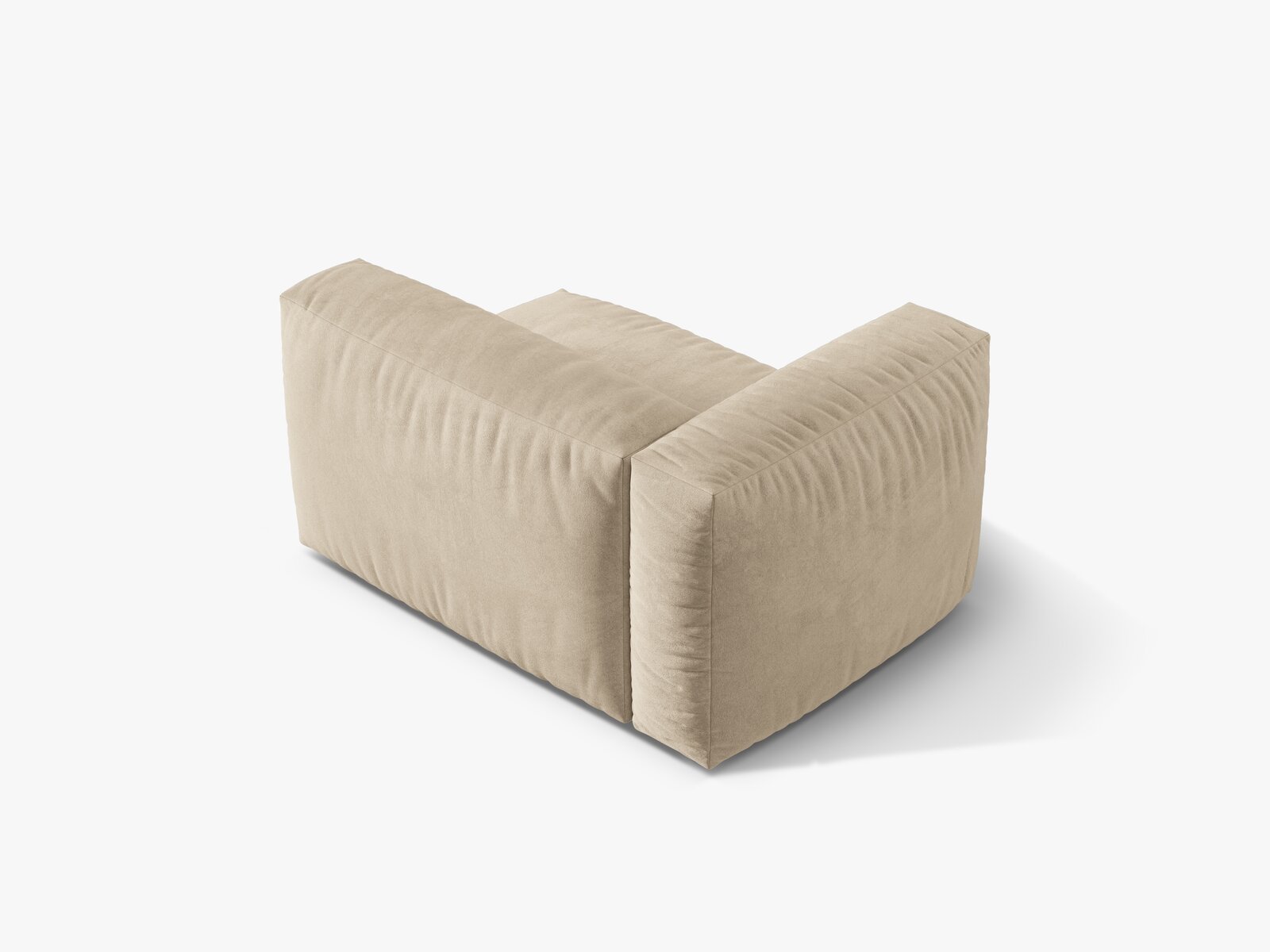 Micadoni Eckmodul Martina 1-Sitzer Links Samt Vogue Helles Beige