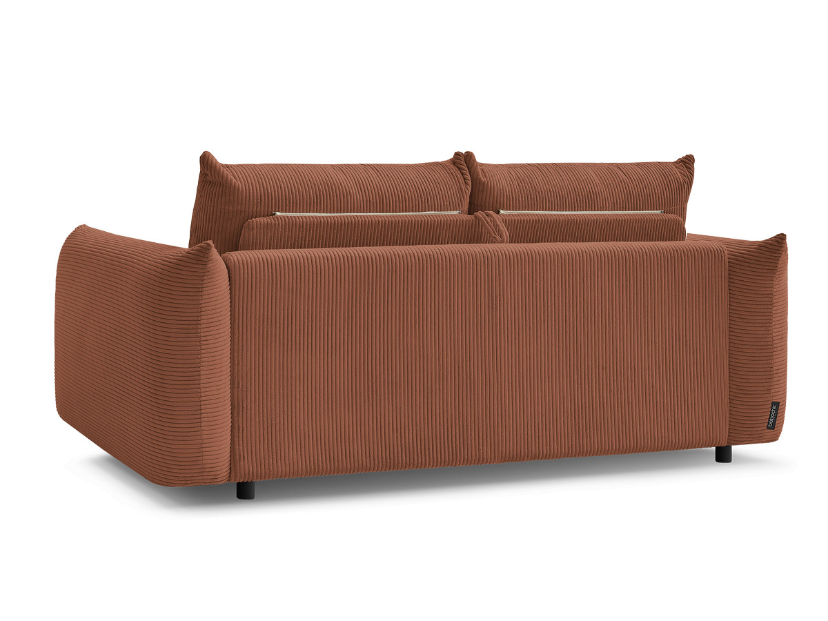Bobochic Ernest Schlafsofa 3-Sitzer, Liegefläche 140 / 160 × 190 cm Cordsamt Orange, Liegefläche 160 × 190 cm