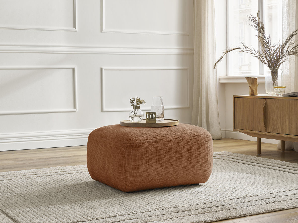 Bobochic Denise Pouf Strukturstoff Orange