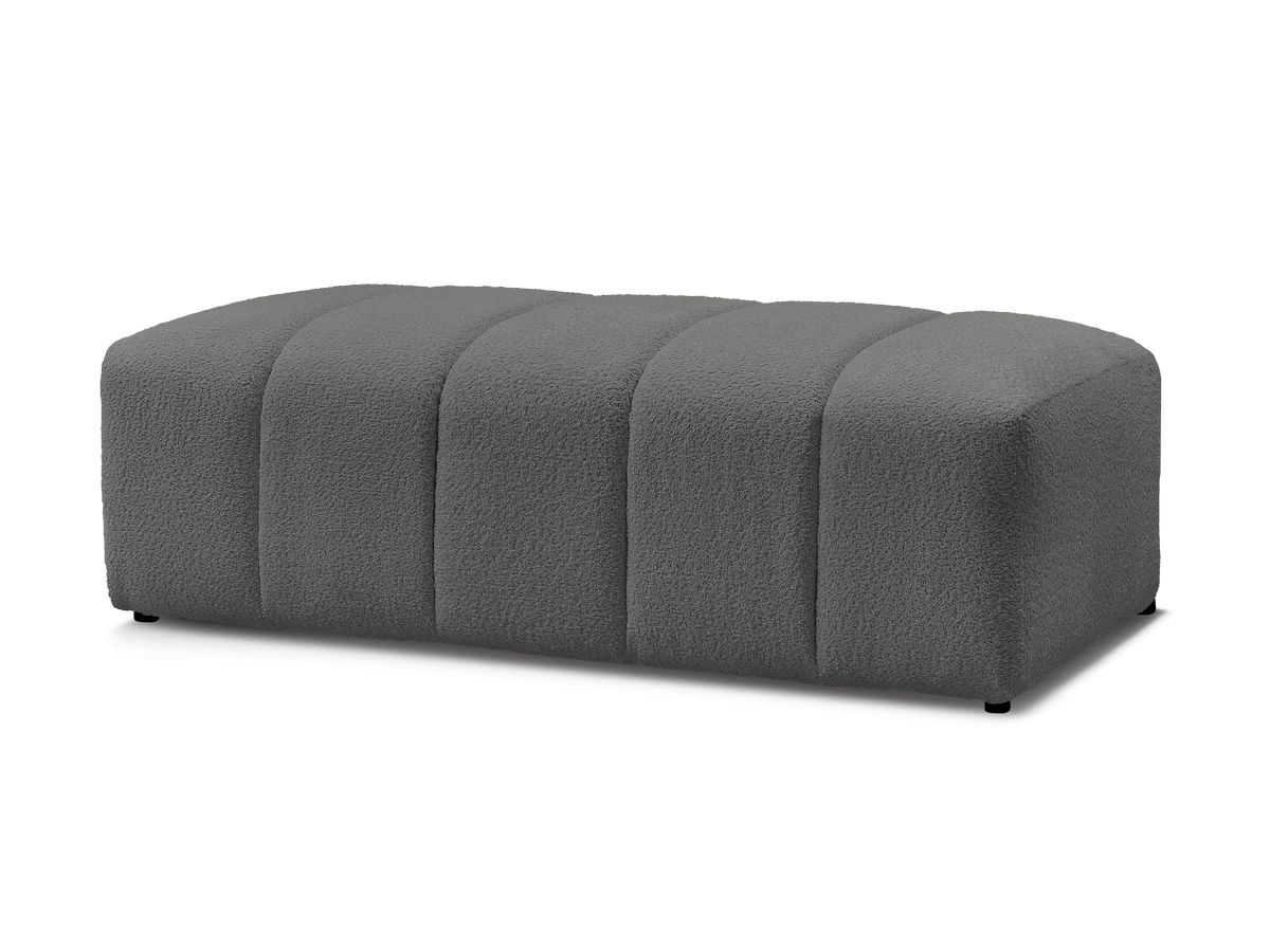 Bobochic Annecy Pouf Bouclé-Stoff Dunkelgrau
