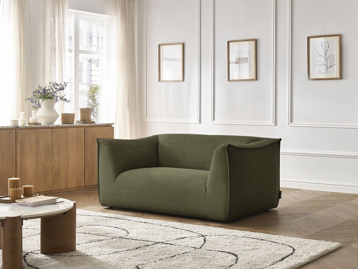 Bobochic Giorgia Sofa 2-Sitzer Cordsamt Grün