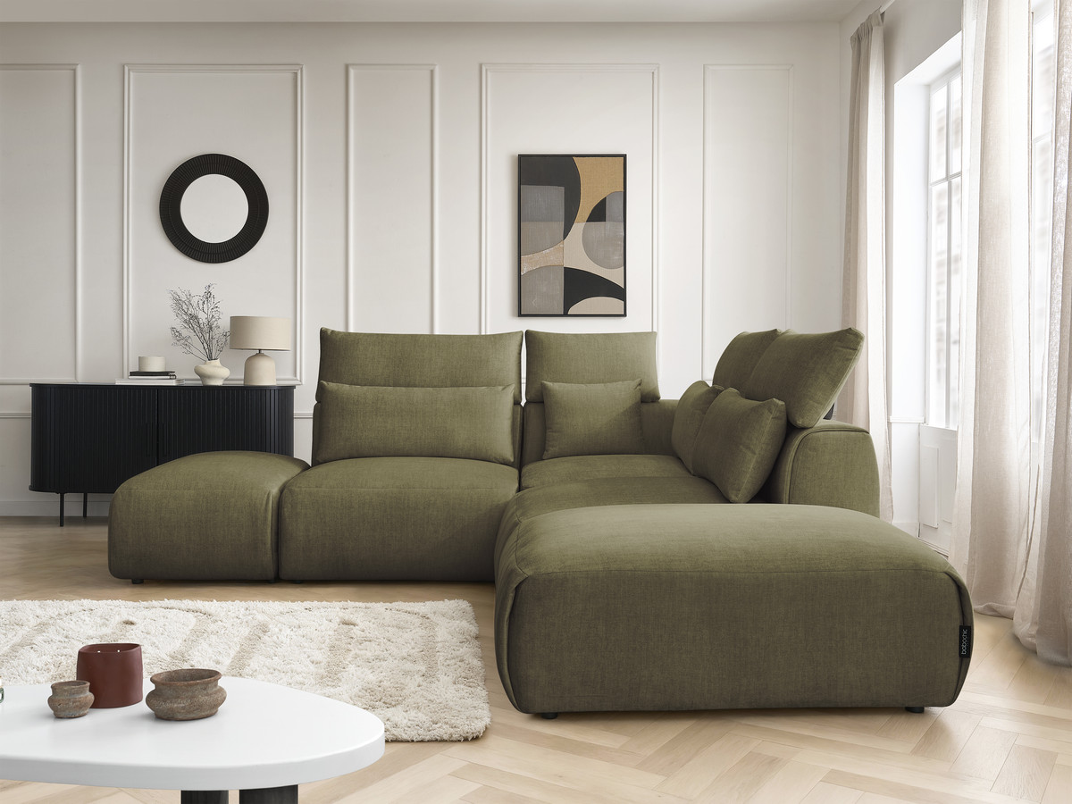 Bobochic Jana Ecksofa Samt Grün