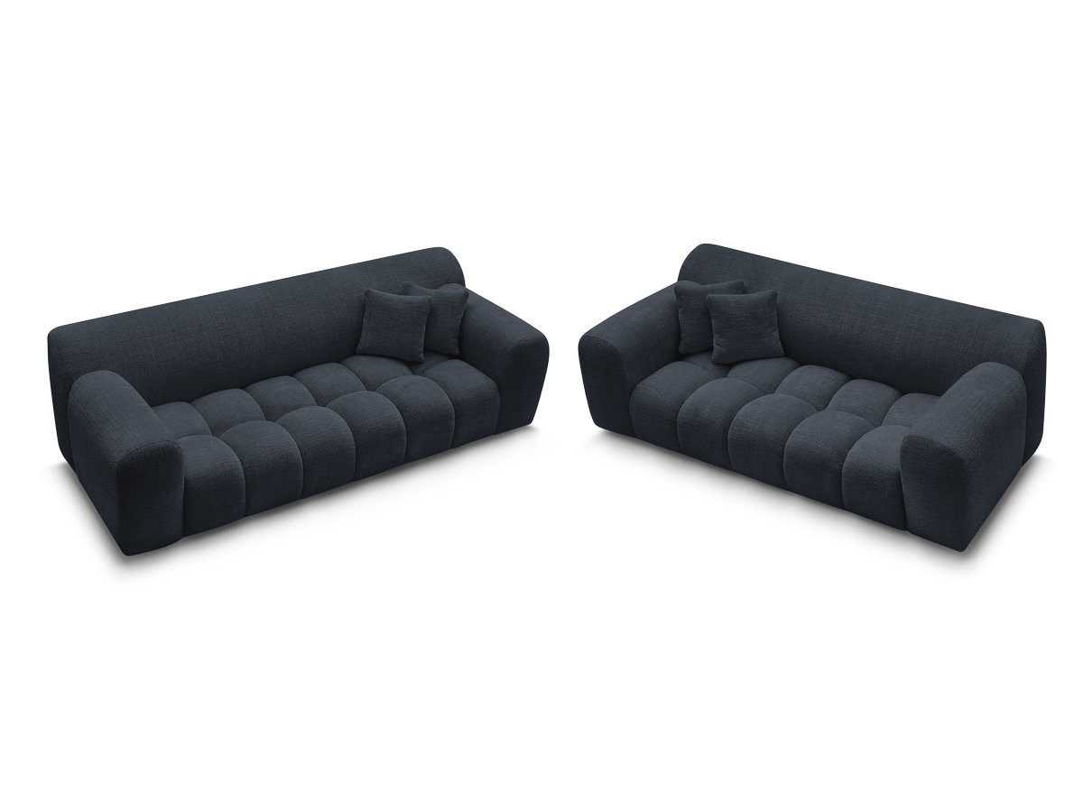 Bobochic Melisse Sofa 5-Sitzer Strukturstoff Blau
