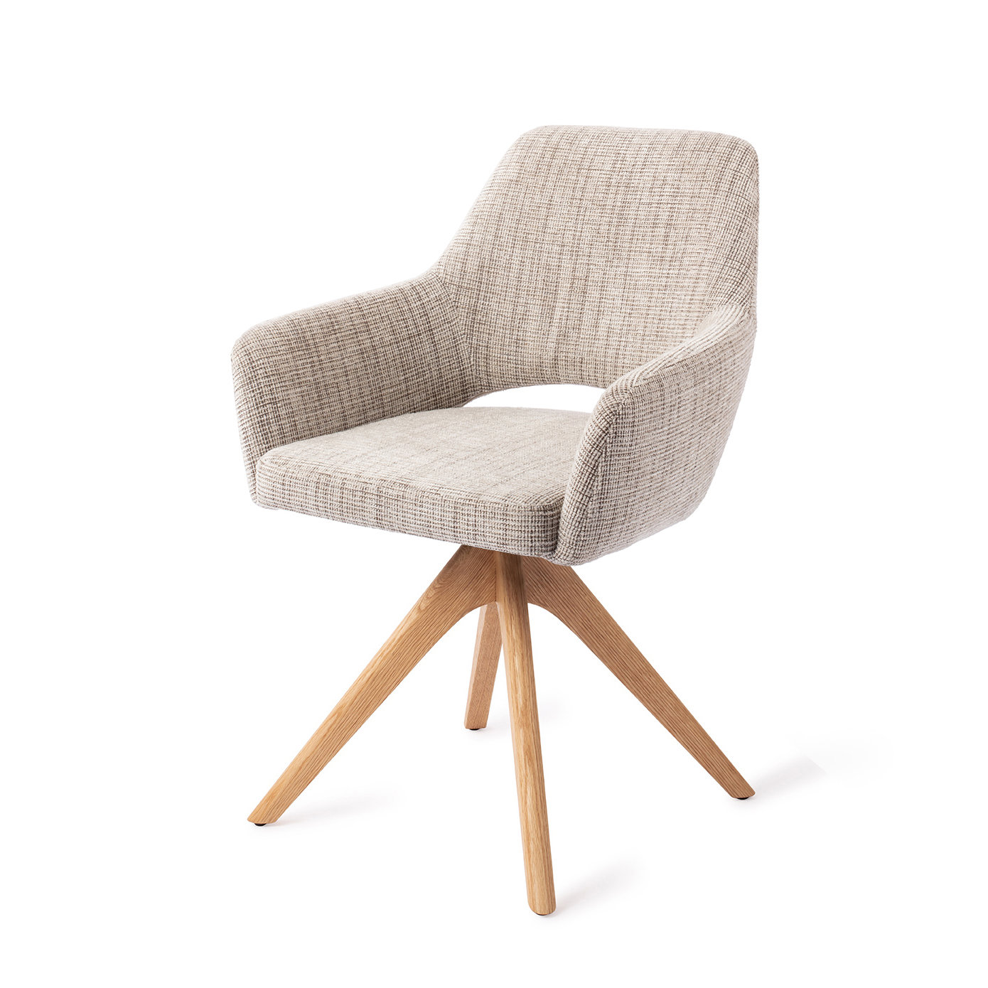 Jesper Home Esszimmerstuhl Yanai Caramel Grid Revolve Eiche Natur