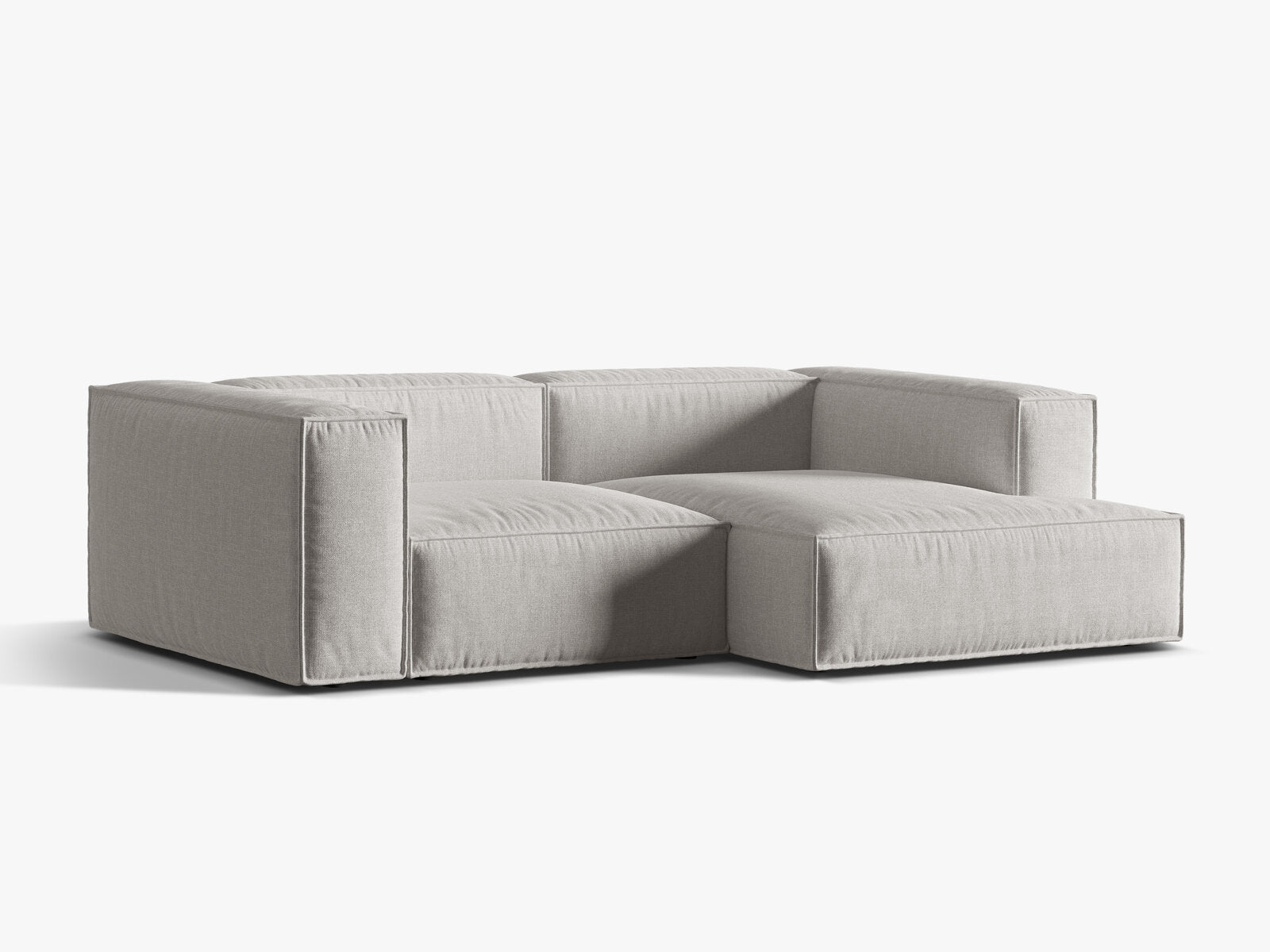 Micadoni Ecksofa Nuria 3-Sitzer Rechts Strukturierter Stoff Hellgrau